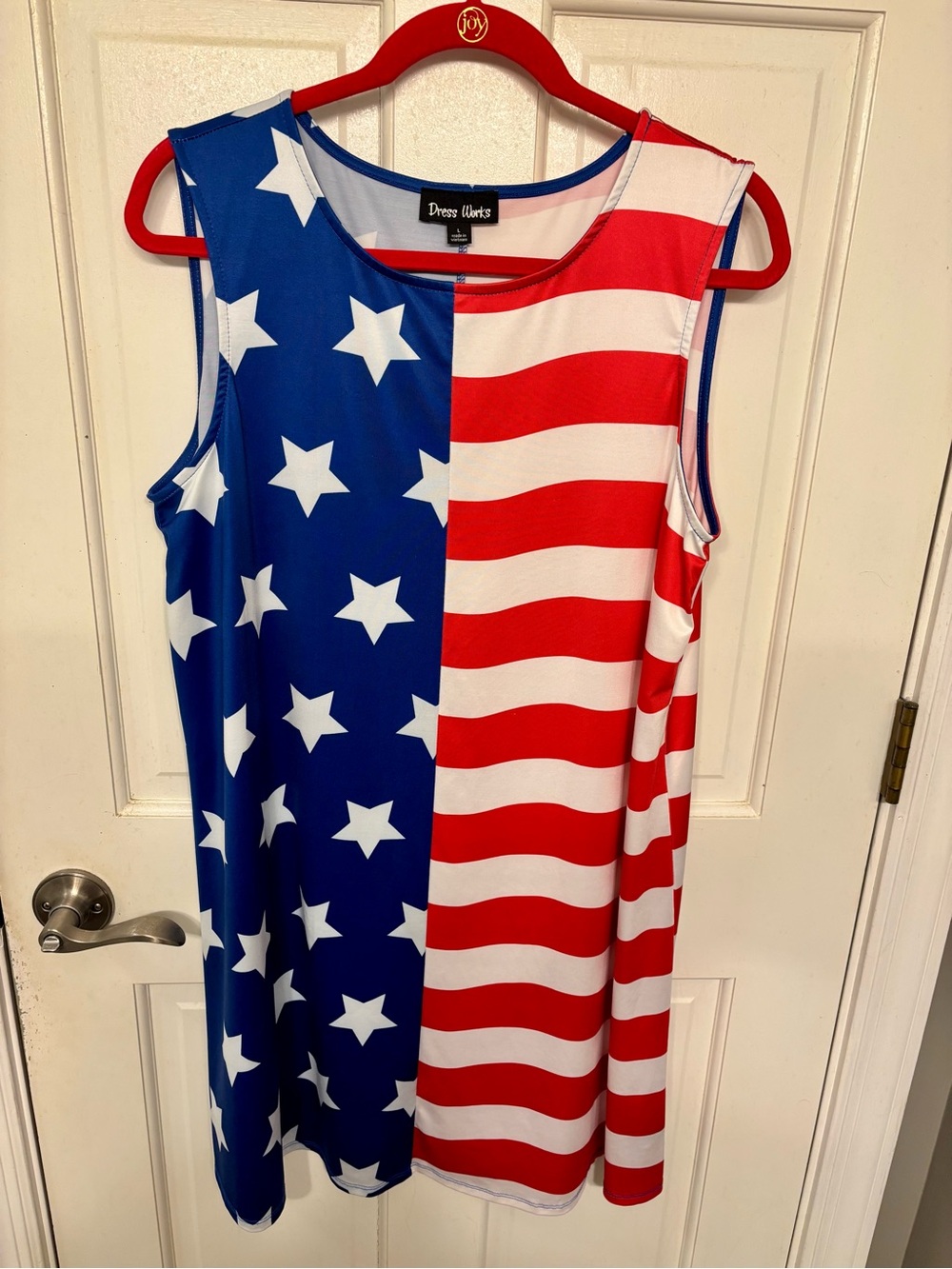 Dress Works Women's American Flag Sleeveless Shift Dress - Red, White & Blue